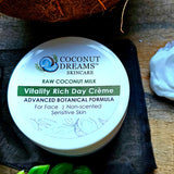 Coconut Milk Vitality Rich Day Crème | Fragrance-Free | Sensitive Skin | 2 oz