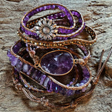 ANXIETY RELIEF BRACELET | PEACE & CALMING | Amethyst 5-strand Wrap Bracelet/ OUT of STOCK