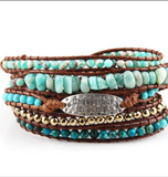 Bohemian 5-Strand Semi-precious Gemstone Wrap Bracelet