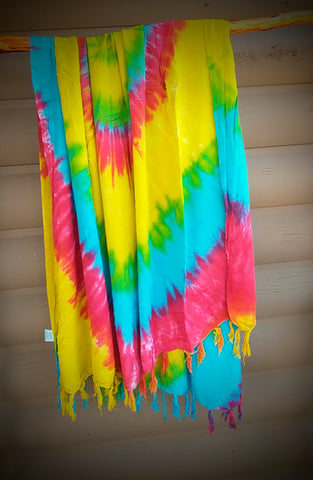Tie-dye Sunrise One Size Sarong Wrap/Cover Up