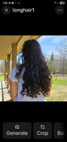 Person with long, dark, curly hair shown from behind outdoors on a porch.