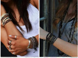 Rhodonite Stone 5-Strand Wrap Bracelet
