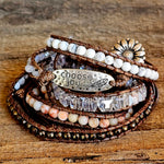 5-Strand Calcite Gemstone Wrap Bracelet