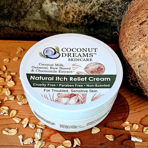Natural Itch Relief Cream (For Psoriasis, Eczema, After Bites, Bee stings, athlete's foot, and Poison Ivy) 4 Oz