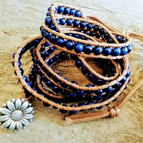Intuition Bracelet/Lapis Lazuli 5-Strand Plain Wrap Bracelet