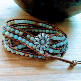 Amazonite Natural Stone 5-Strand Wrap Bracelet | The Hope Bracelet